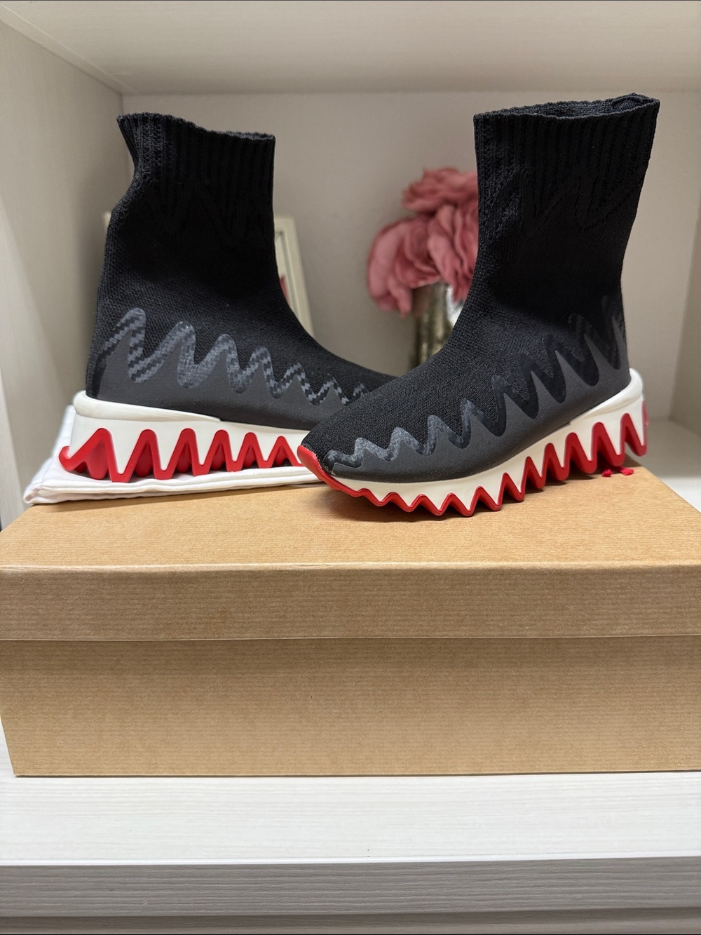 Christian Louboutin Mini Sharky Sock Flat Sneaker 10